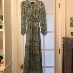 Natalie Martin Green Printed Maxi Dress